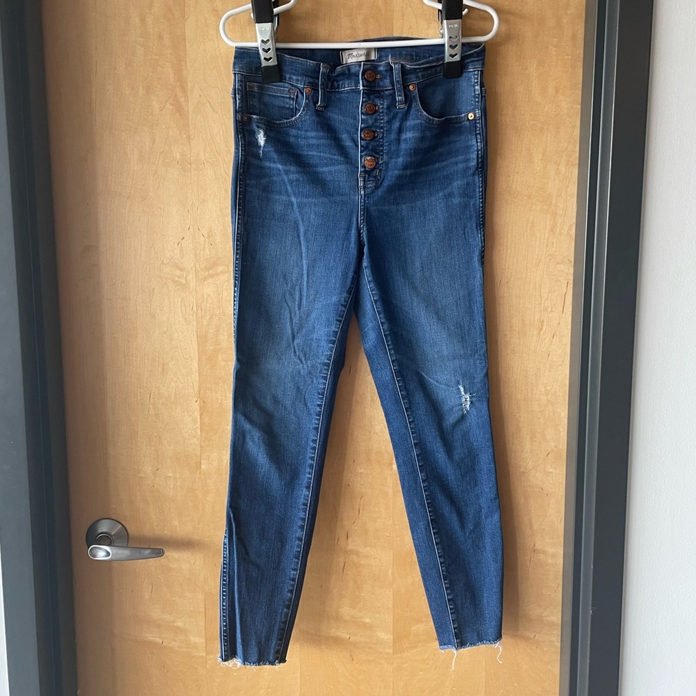 Madewell High Waisted Button Front Skinny Jeans